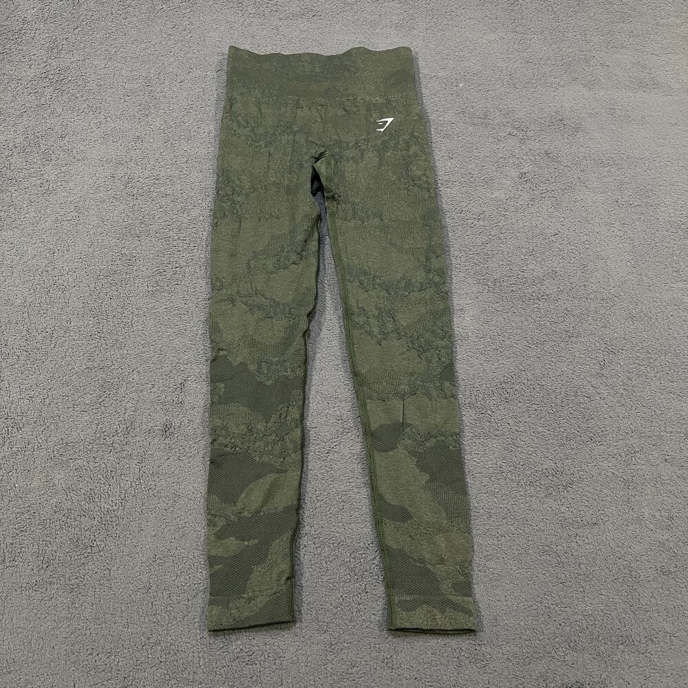 Gymshark Adapt Olive Green Camo Seamless High Waisted Leggings Women's Size XS